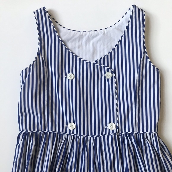 Polo Ralph Lauren Blue And White Striped Dress, Size 7. - Picture 5 of 9